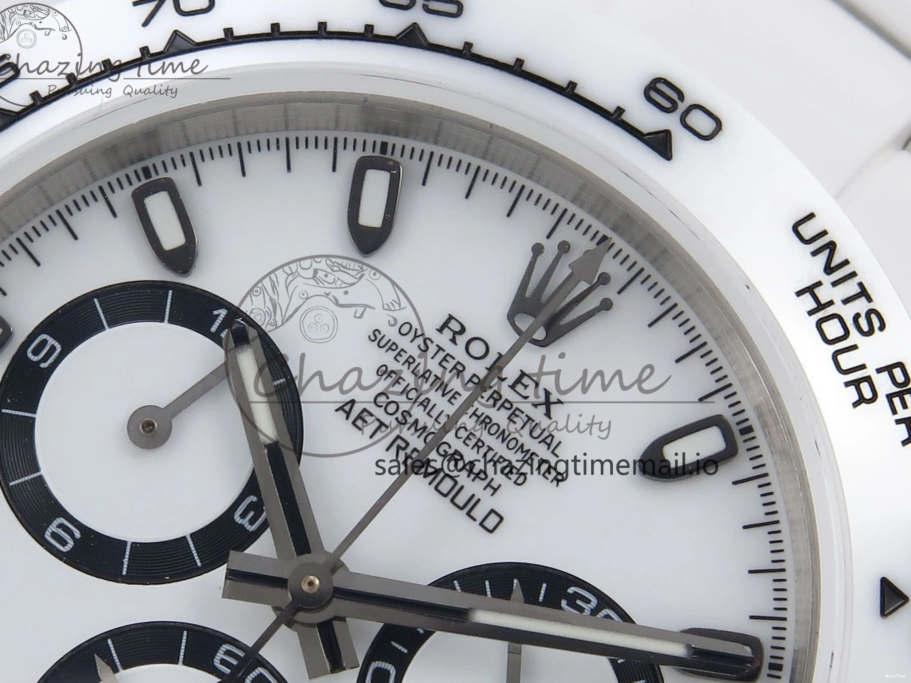 MiroTime 0202 Daytona AET White Ceramic Case and Bracelet Black Dial N6F Best Edition SA Seasonal 1195